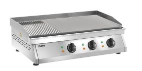 SARO Plaque à snacker électrique (rainurée + lisse) modèle FRY TOP GH 760 R