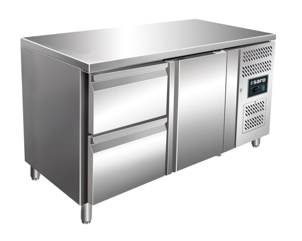 SARO Table réfrigérée 1 porte et 1x kit 2 tiroirs, modèle KYLJA 2110 TN