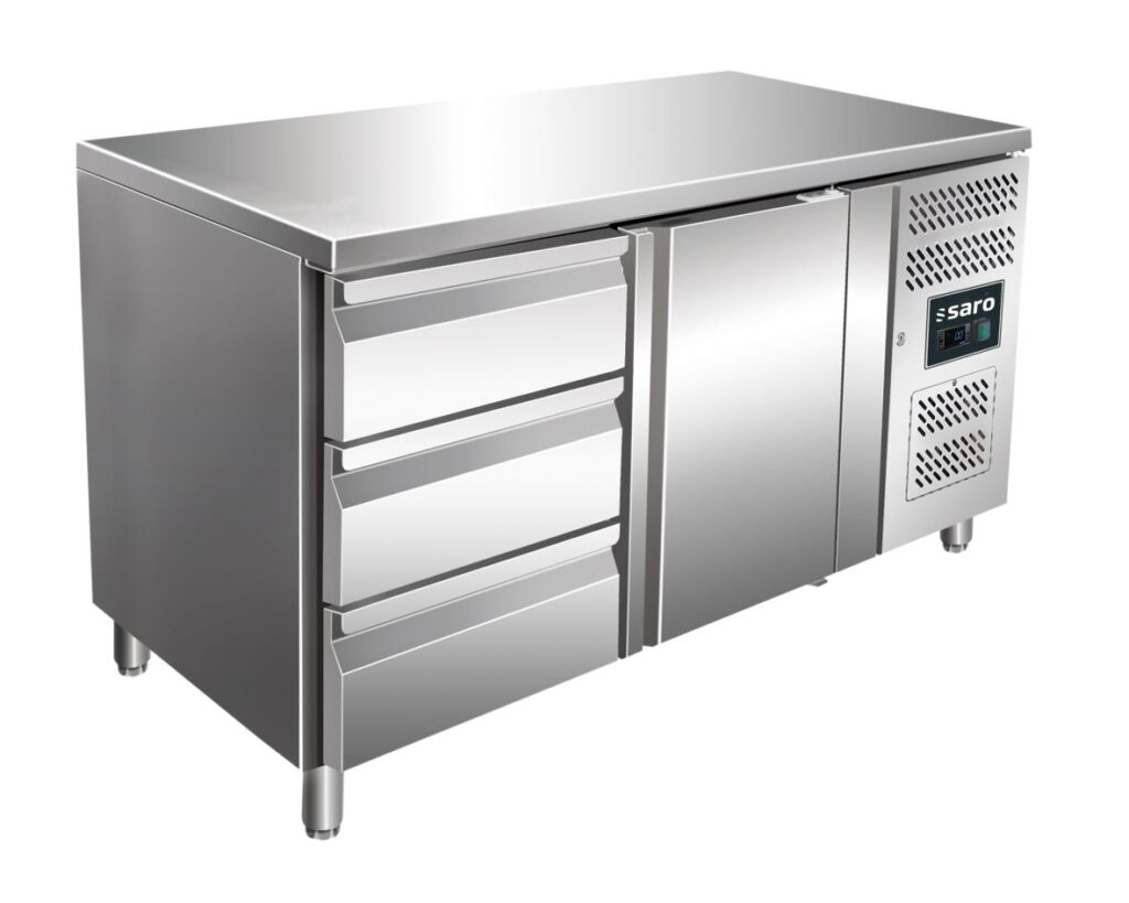 SARO Table réfrigérée 1 porte et 1x kit 3 tiroirs, modèle KYLJA 2130 TN