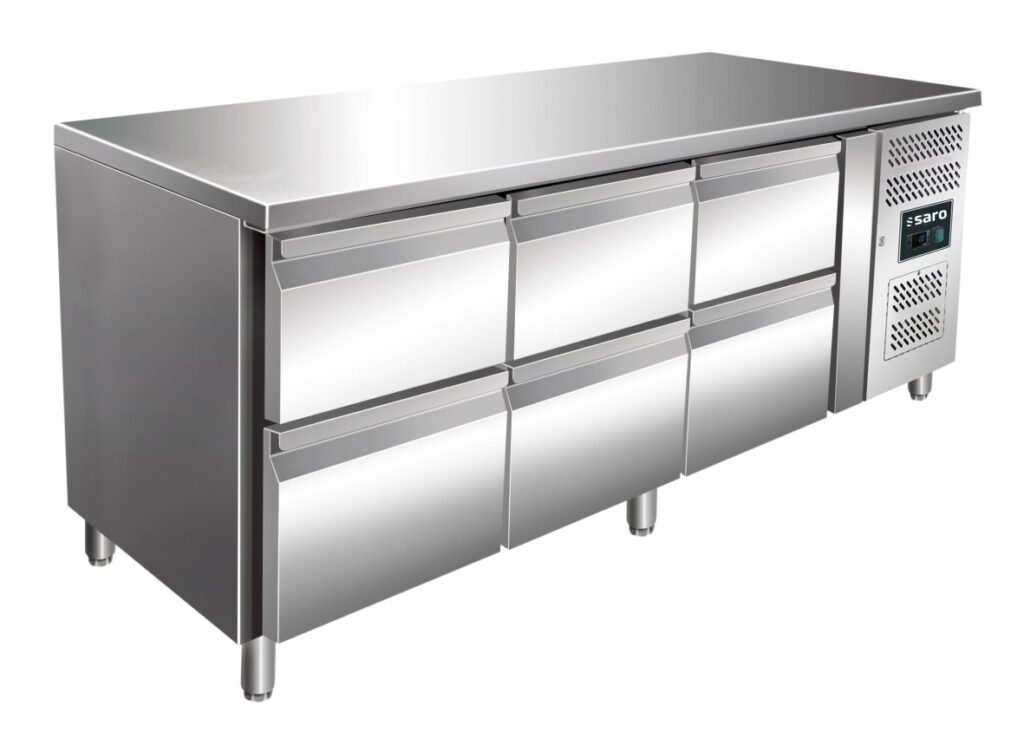 SARO Table réfrigérée avec 3x kit 2 tiroirs modèle KYLJA 3160 TN