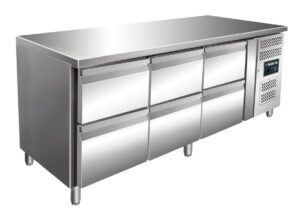 SARO Table réfrigérée avec 3x kit 2 tiroirs modèle KYLJA 3160 TN