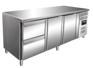 SARO Table réfrigérée 2 portes et 1x kit 2 tiroirs modèle KYLJA 3110 TN