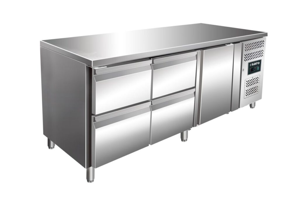 SARO Table réfrigérée 1 porte et 2x kit 2 tiroirs modèle KYLJA 3140 TN