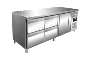 SARO Table réfrigérée 1 porte et 2x kit 2 tiroirs modèle KYLJA 3140 TN