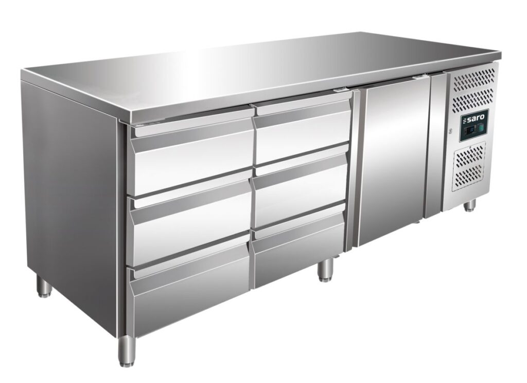 SARO Table réfrigérée 1 porte et 2x kit 3 tiroirs modèle KYLJA 3150 TN