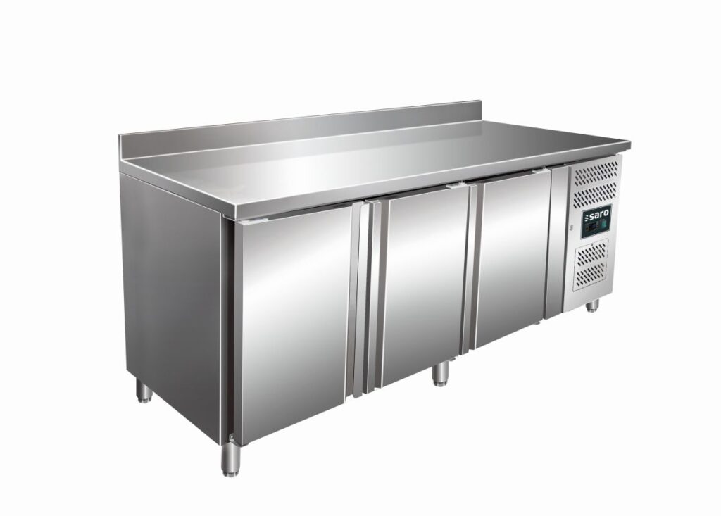 SARO Table réfrigérée 3 portes avec dosseret modèle SNACK 3200 TN