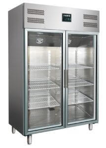 SARO Armoire réfrigérée professionnelle avec portes vitrées - 2/1 GN modèle GN 1200 TNG