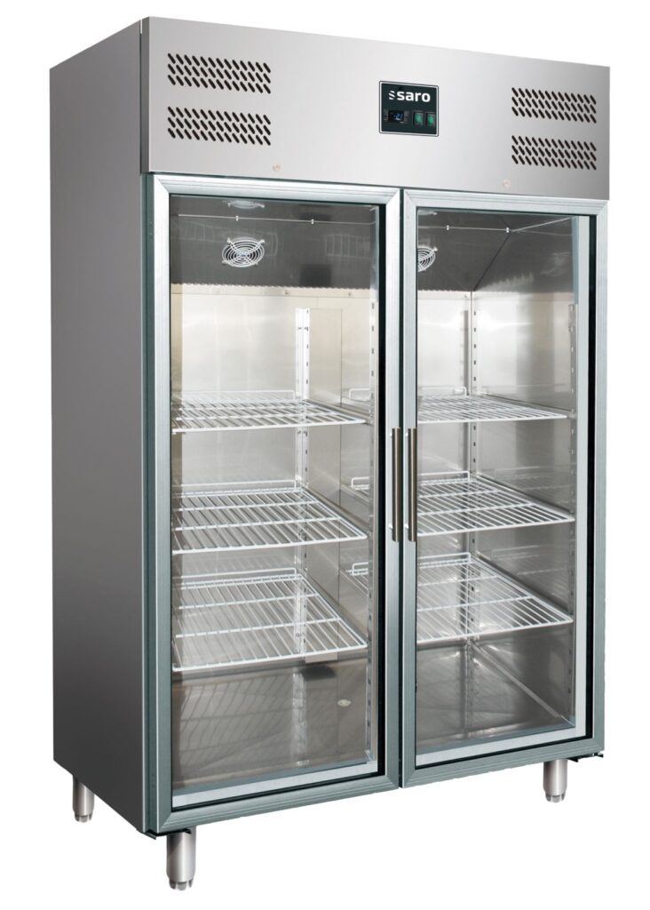 SARO Armoire réfrigérée professionnelle avec portes vitrées - 2/1 GN modèle GN 1200 TNG