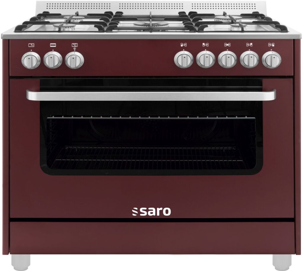 SARO Cuisinière multifonction gaz/électrique modèle TS95C61LVI bordeaux