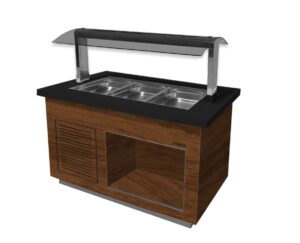 SARO Buffet chaud modèle PREMIUM LINE SB-H 130 walnut