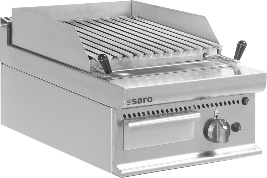 SARO Grill à pierre de lave à gaz à poser modèle E7/BS1BB