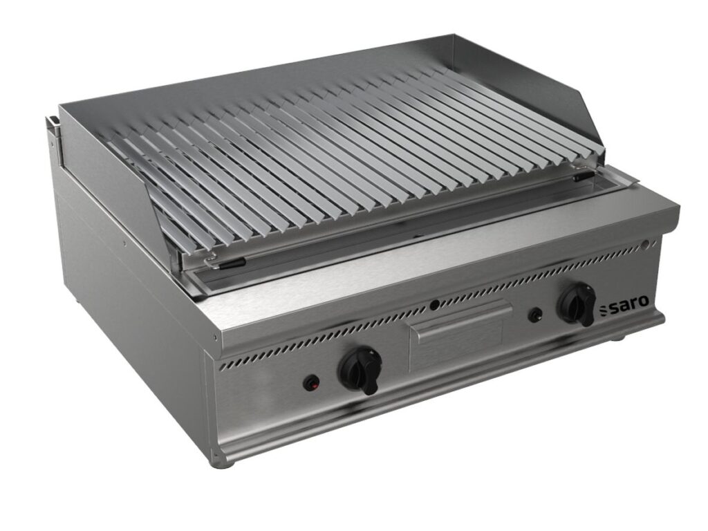 SARO Grill à pierre de lave à gaz à poser modèle E7/BS2BB
