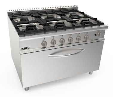 SARO Cuisinière à gaz + four à gaz, 6 feux LQ modèle LQ / CUG6FM