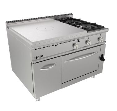 SARO Plaque coup de feu avec four à gaz + 2 feux + porte LQ modèle LQ / TPG6LO