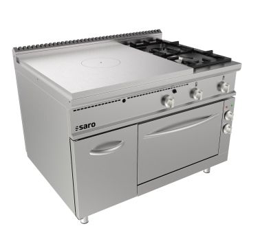 SARO Plaque coup de feu avec four électrique + 2 feux + porte LQ modèle LQ / TPG6LE