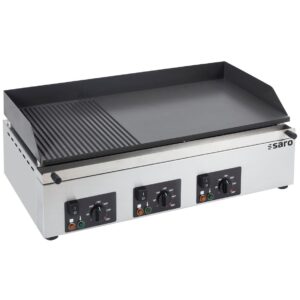 SARO Plaque à snacker électrique (rainurée + lisse) modèle GPK 810