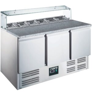 SARO Table à pizza réfrigérée avec vitre modèle EPS 903 G