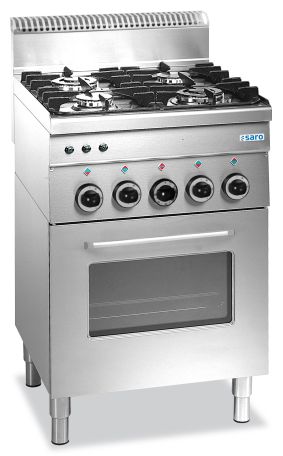 SARO Cuisinière à gaz avec four électrique, 4 feux, ligne 600 modèle G4SFE6