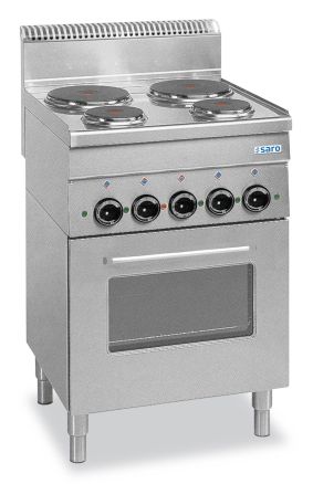 SARO Cuisinière électrique avec four électrique, 4 plaques, ligne 600 sur pieds modèle E4F6