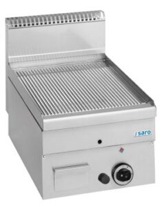SARO Plaque grill à gaz rainurée à poser 400x600 modèle GFT46R