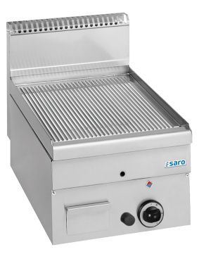 SARO Plaque grill à gaz rainurée à poser 400x600 modèle GFT46R