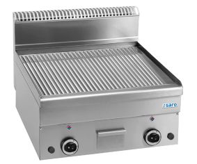SARO Plaque grill à gaz rainurée à poser 600x600 modèle GFT66R