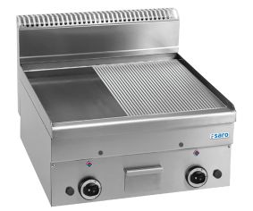 SARO Plaque grill à gaz 1/2 lisse 1/2 rainurée 1000x600 modèle GFT66LR