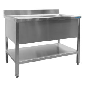 SARO Plonge inox 1 bac, à droite - profondeur 600 mm, 1000 mm