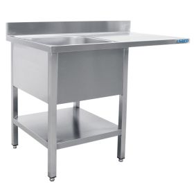 SARO Plonge inox sur placard 1 bac, à gauche - profondeur 600 mm, 1400 mm