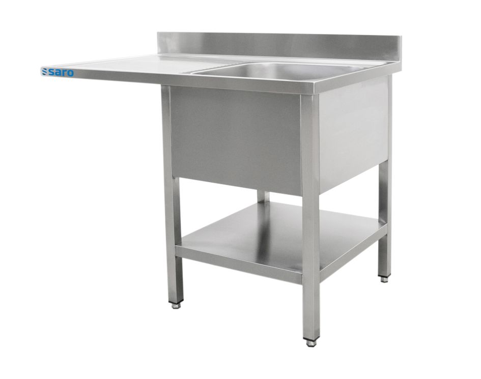 SARO Plonge inox sur placard 1 bac, à droite - profondeur 600 mm, 1400 mm