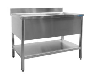 SARO Plonge inox 1 bac, à gauche - profondeur 700 mm, 1000 mm