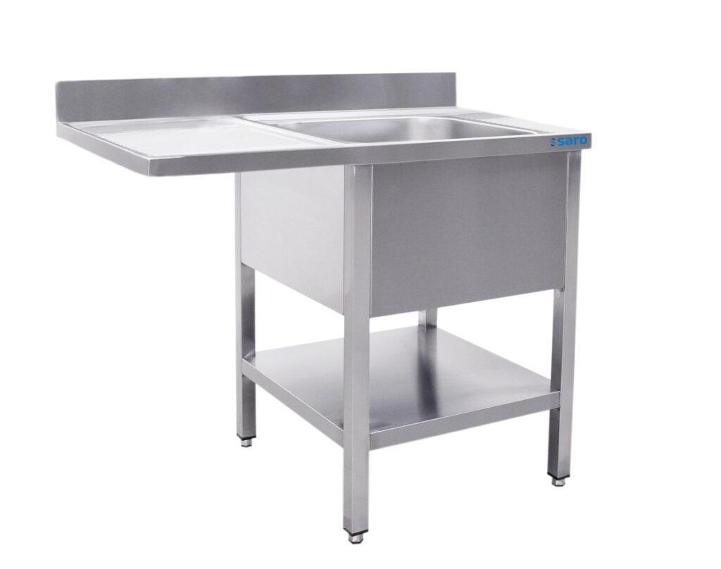 SARO Plonge inox sur placard 1 bac, à droite - profondeur 700 mm, 1200 mm