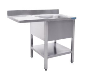 SARO Plonge inox sur placard 1 bac, à droite - profondeur 700 mm, 1400 mm