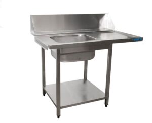 SARO Table d'entrée pour lave-vaisselle gauche, 1 bac, 1200 mm