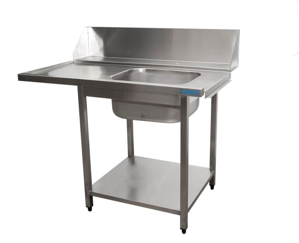 SARO Table d'entrée pour lave-vaisselle droite, 1 bac, 1200 mm