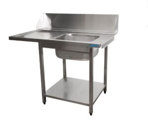 SARO Table d'entrée pour lave-vaisselle droite, 1 bac, 1200 mm