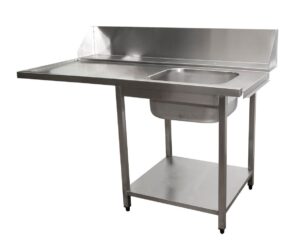 SARO Table d'entrée pour lave-vaisselle droite, 1 bac, 1600 mm