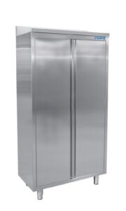 SARO Armoire haute inox avec 3 étagères et 2 portes battantes, 1000 mm